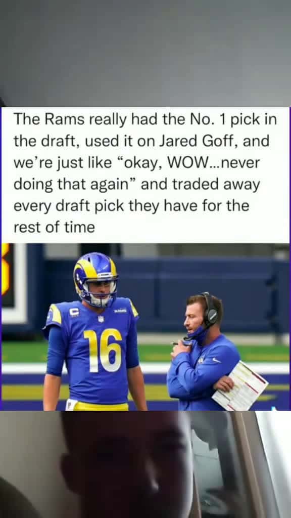 Cover for The rams bro #jaredgoff #draft #nfl #football #sports #fyp #luke_nyg4h #onthisday  created by giants are the best with Quotes4all’s original sound