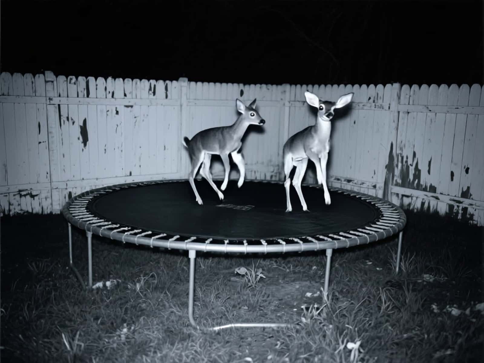Cover for AI-generated. A surprise late-night backyard intruder 😂 #funnyvideo #animals #interesting #dear #ai