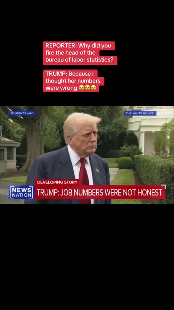 Cover for Trump fires Bureau of Labor Statistics chief over job report numbers 🇺🇸 #Trump #Economy #BreakingNews #Finance
