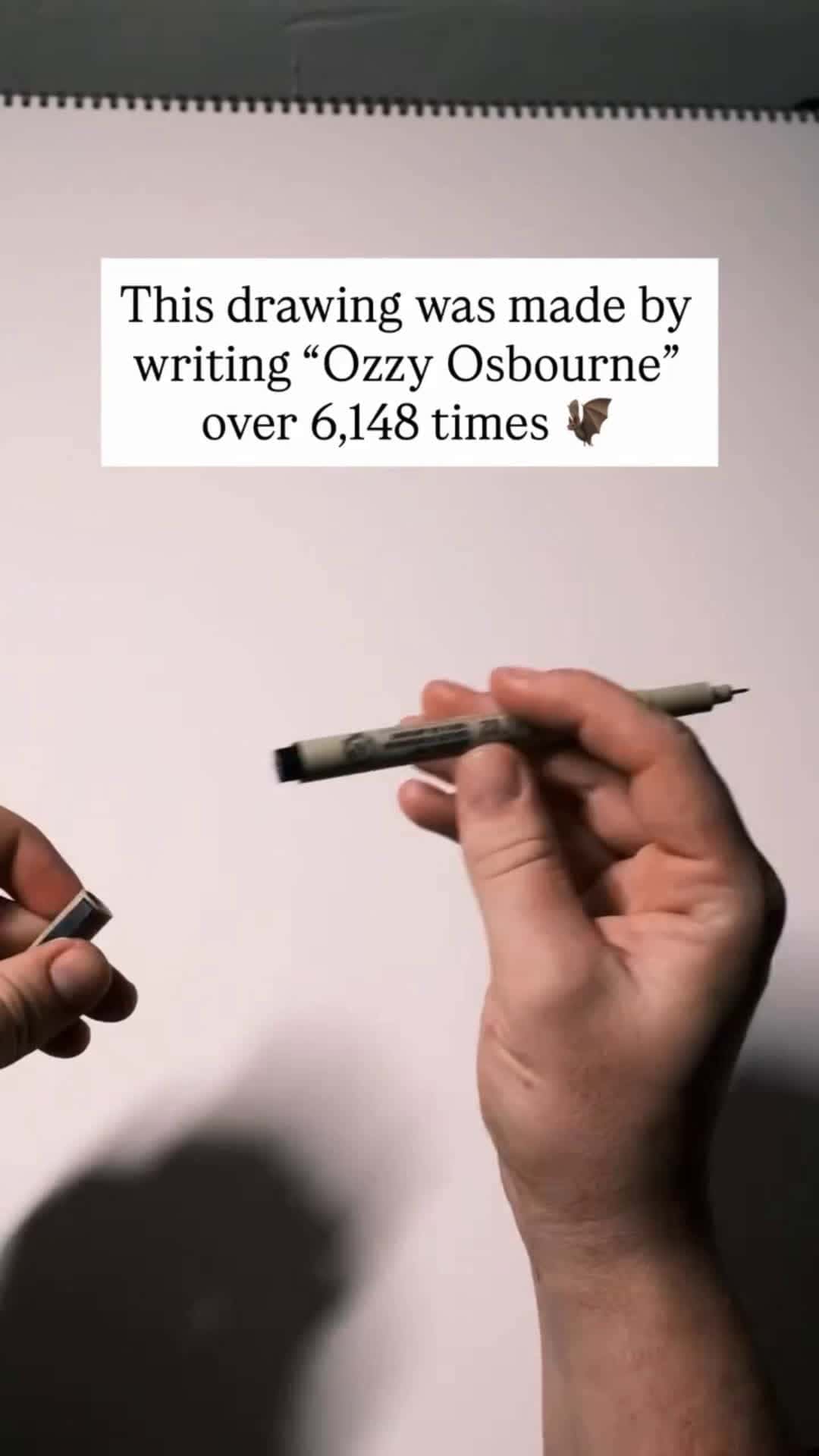 Cover for Ozzy drawing by writing Ozzy Osbourne over 6000 times 🖊#ozzyosbourne #drawing #music #art #fyp 