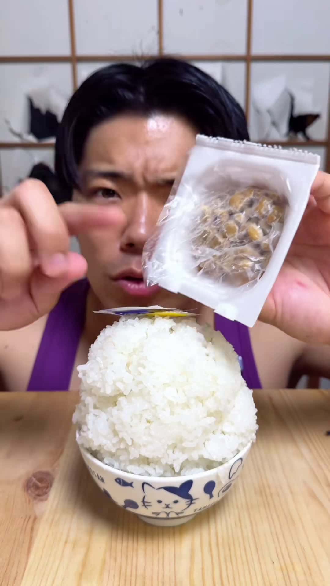Cover for 納豆を贅沢にいただきました。 #asmr #mukbang #purplegorilla