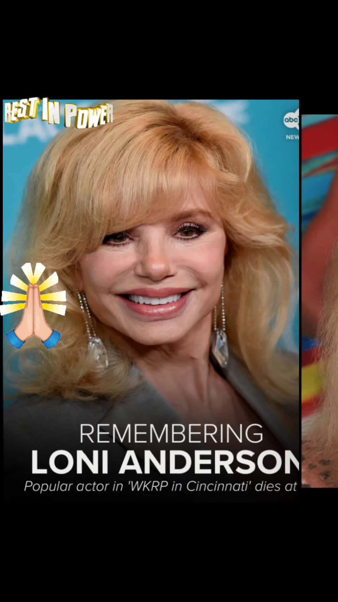 Cover for 🚨🚨🚨🚨 I'm sending my sincere condolences to the family of popular 1980s actress #LoniAnderson of hit TV Series WKRP in Cincinnati died at 79. May she R.I.P! 🙏🏻🕊🙏🏻🕊 #tvseries #wkrpincincinnati #actress #1980s #condolences 