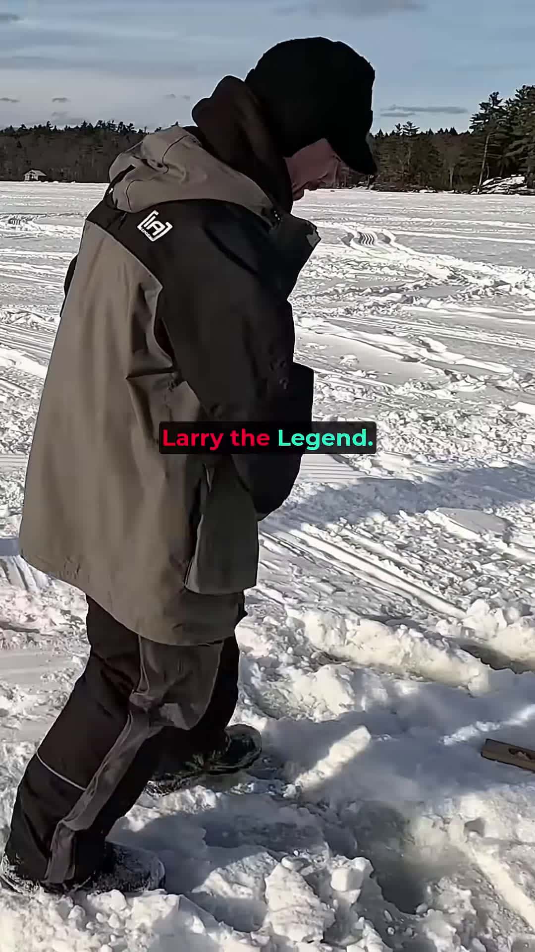 Cover for LARRY the LEGEND strikes AGAIN icefishing fishing outdoors fish bass bassfishing lake fyp