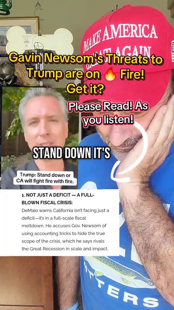 Cover for #trump #trump2024🇺🇸 #gavinnewsom #california  I honestly don't thing Newscum should be talking about fire at all. Unless its him being fired lol! Give me your thoughts please!  created by imapparent with imapparent’s original s...