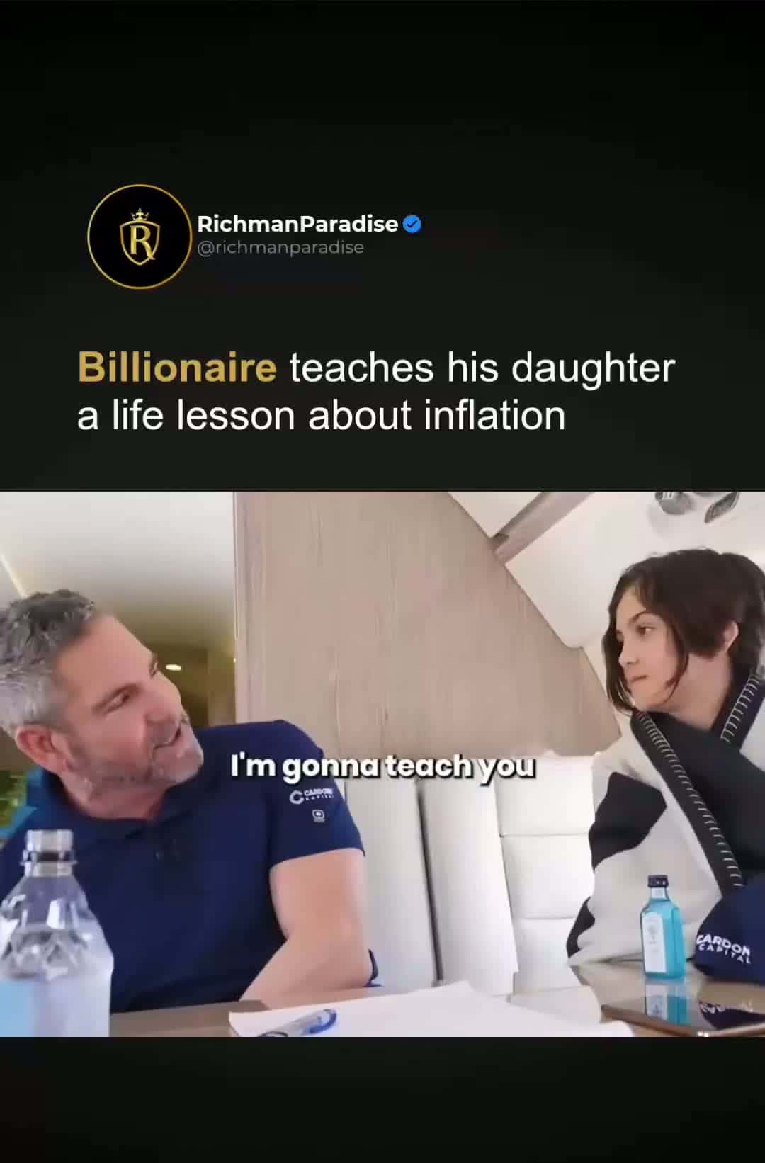 Cover for #LifeDrama Billionaire dad teaches his daughter how to preserve and grow money during inflation Grant Cardone explains to his daughter that if there were only $100 in the entire economy, that $100 would be worth a lot.