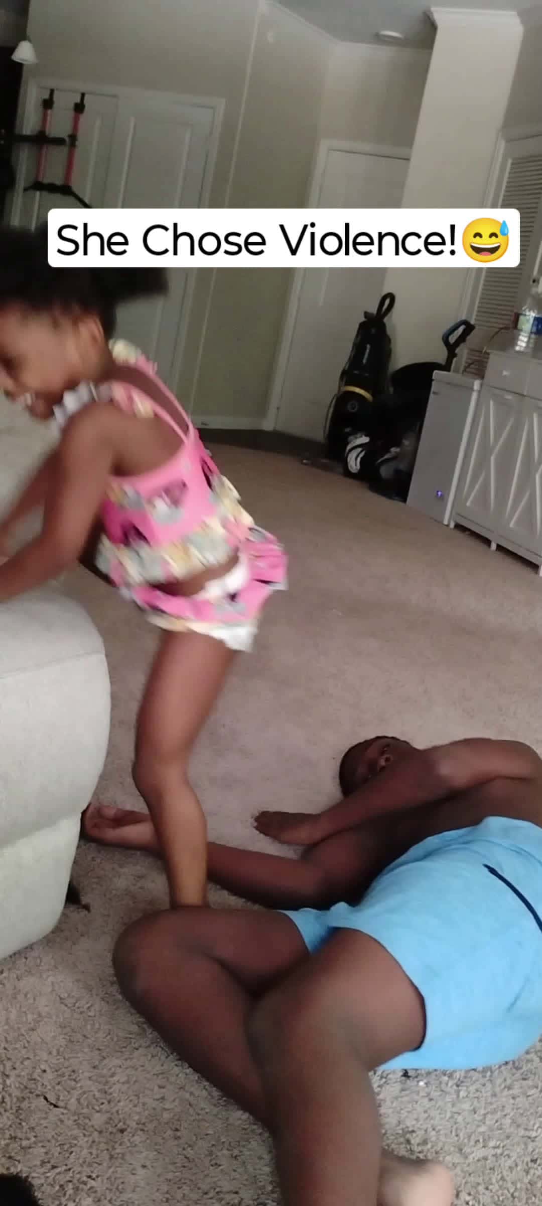 Cover for Big Brother Caught A Fade From Toddler Sister!  #fyp #siblingrivalry #siblingsbelike #mention #shechoseviolence #reallifedrama #relatable 