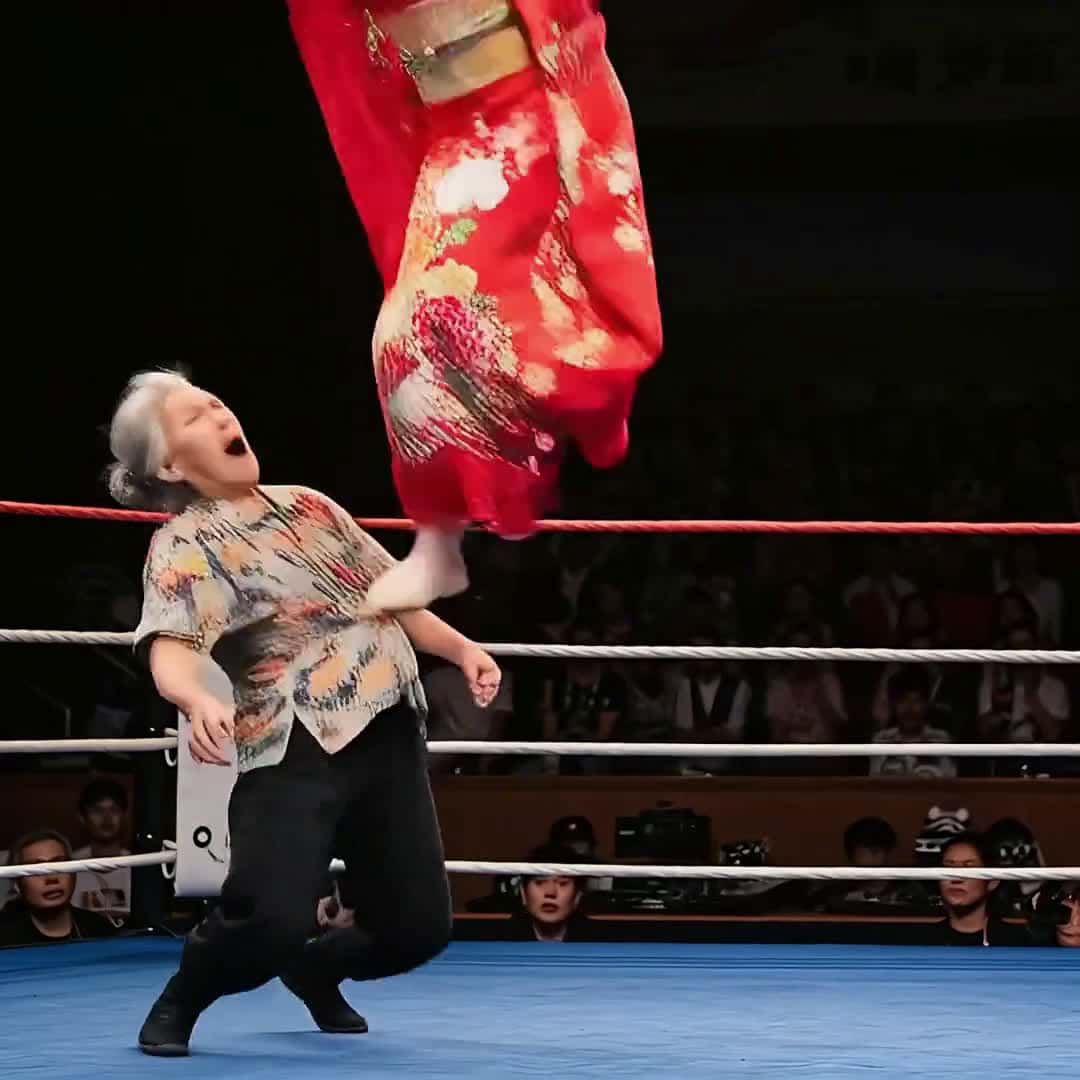 Cover for AI-generated. Grandma delivers a kick, and she's so scared that she covers her mouth and flees in a panic! #KungFuGrandma #Grandma #RuralLife #ProfoundChineseMartialArts #Beauty #ai