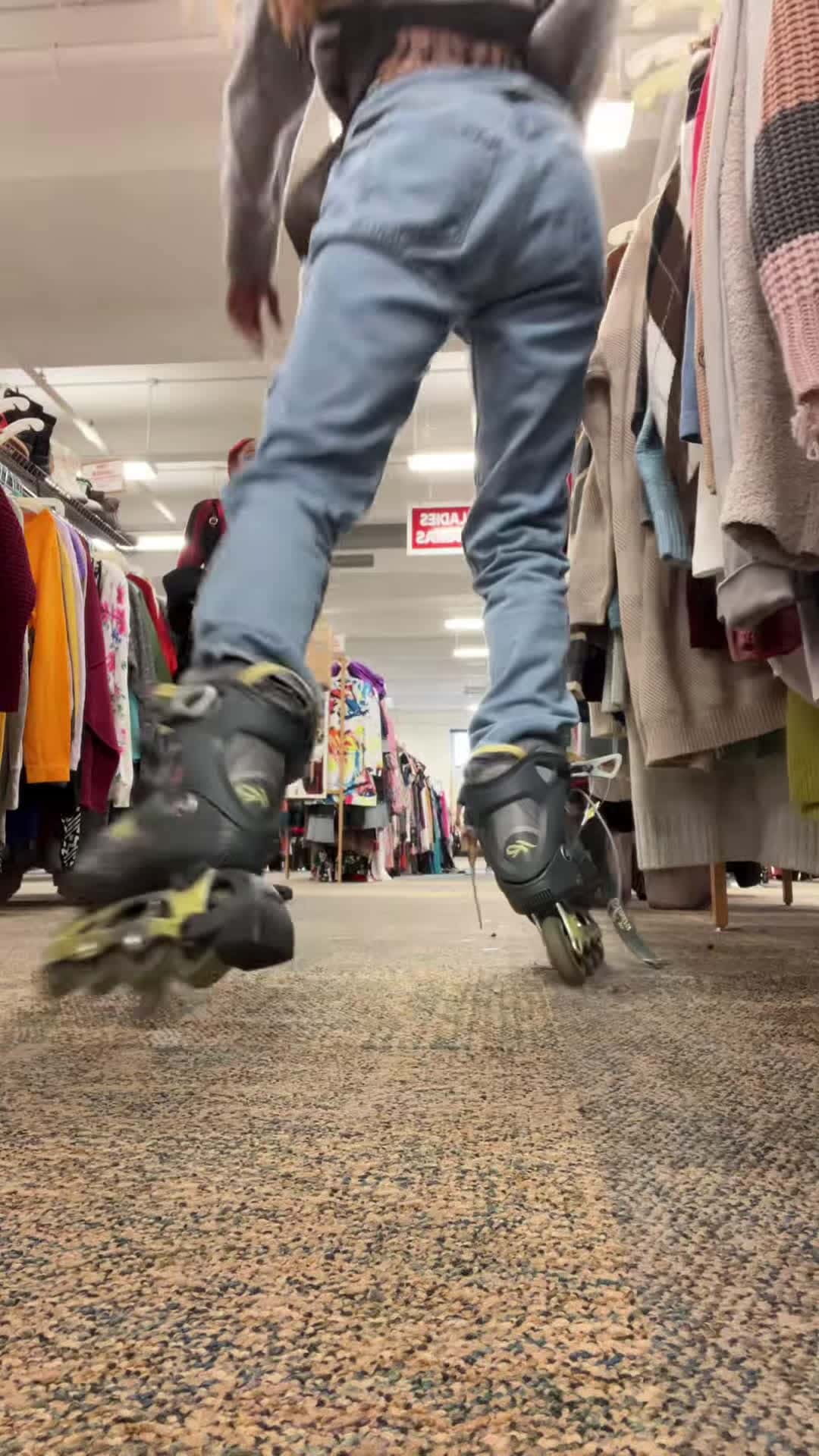 Cover for #FirstVideoChallenge Shopping Girl Foot Stomping While Laughing After Rollerblader Fell.