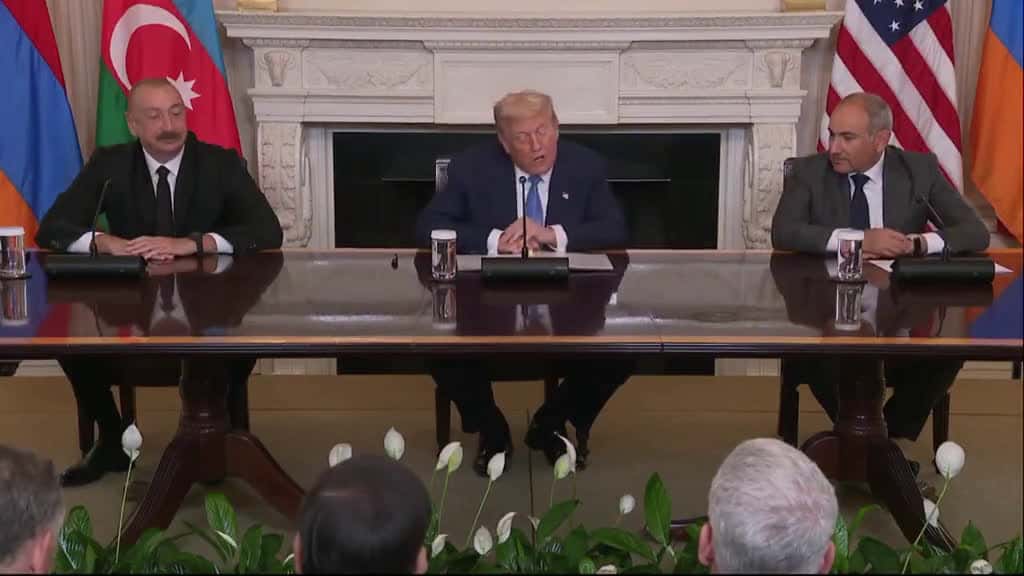 Cover for US inks energy, trade, and AI partnerships with Armenia and Azerbaijan, easing defense ties — as a Washington peace deal sparks a transit corridor dubbed the Trump Route. #Armenia #Azerbaijan #Energy #AI #PeaceDeal