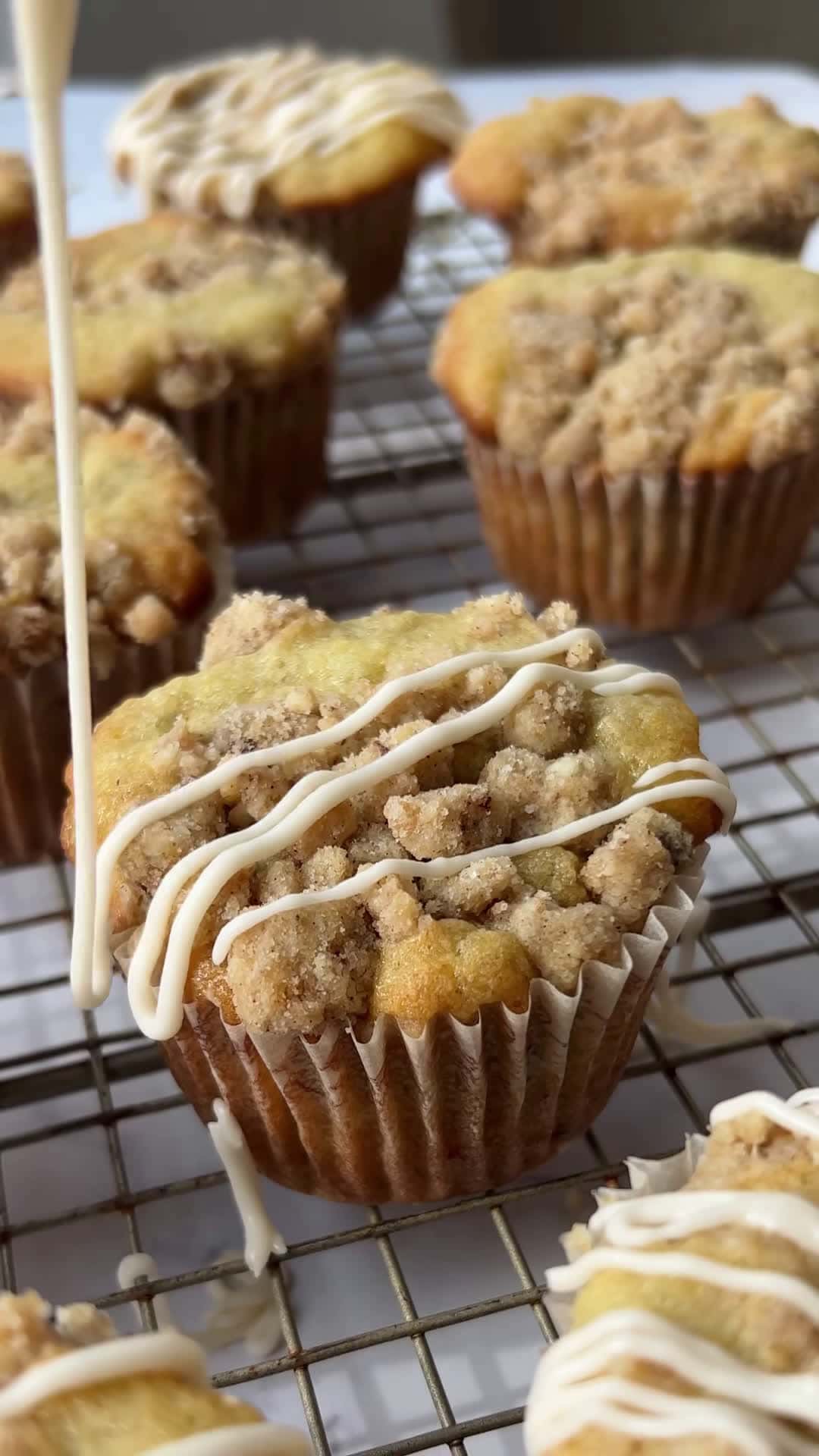 Cover for Coffee cake x banana bread = banana crumb muffins #bananamuffins #muffins #muffinrecipe #bakingrecipe #dessert
