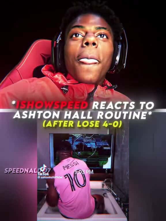 Cover for iShowSpeed Reacts To Ashton Hall Routine cynatriceditx 4k viral ishowspeed viral trending 42399 #trending