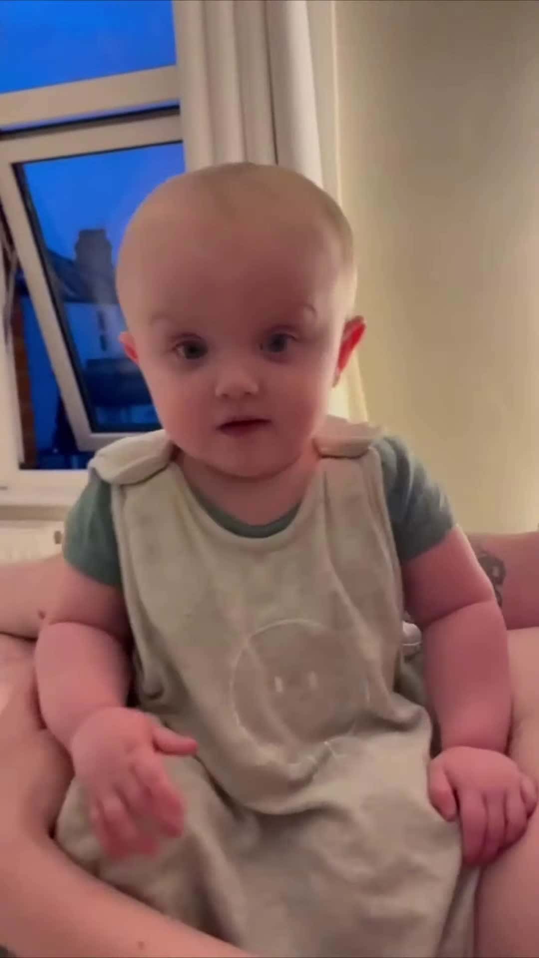 Cover for #CaughtOnCamera Baby Boy Pretends to Cry Before Smiling at Dad.