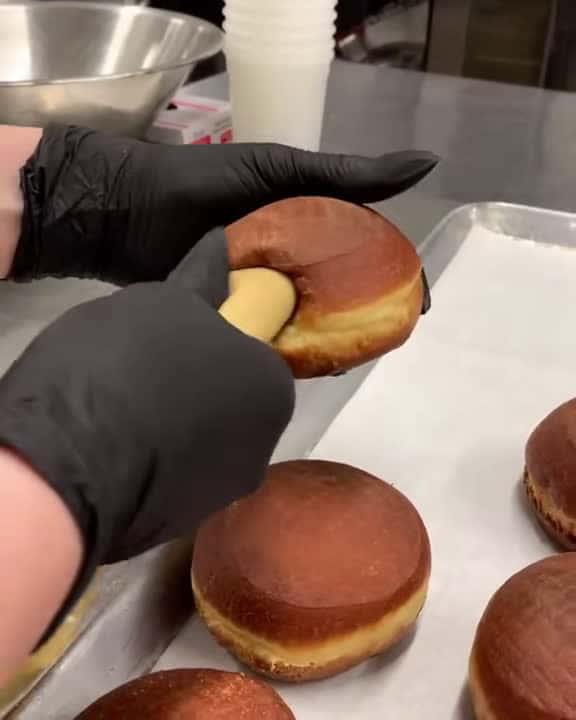 Cover for Who’s up for a brioche donut stuffed with yummyness with a creme brûlée coating?! 🍩🙋 #fyp #foryou #foryoupage #donut #donuts #doughnut