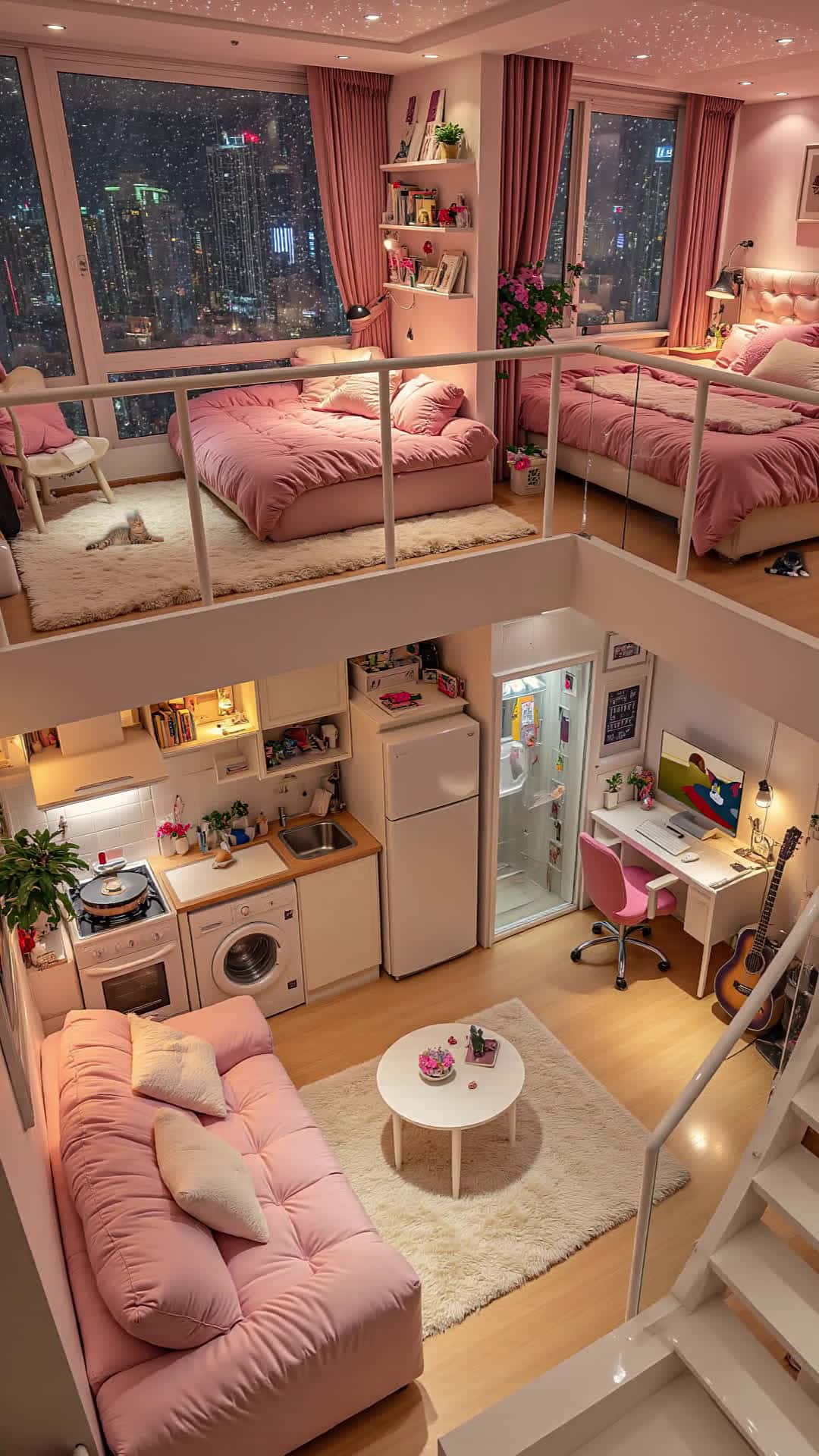 Cover for AI SoloSanctuary: A warm little loft to enjoy your own company #WarmSpace#LoftLiving#IdealHome#PinkVibes#SelfCare