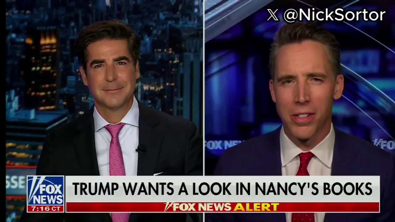 Cover for Sen. Josh Hawley says Nancy Pelosi should be PROSECUTED for insider trading in Congress 