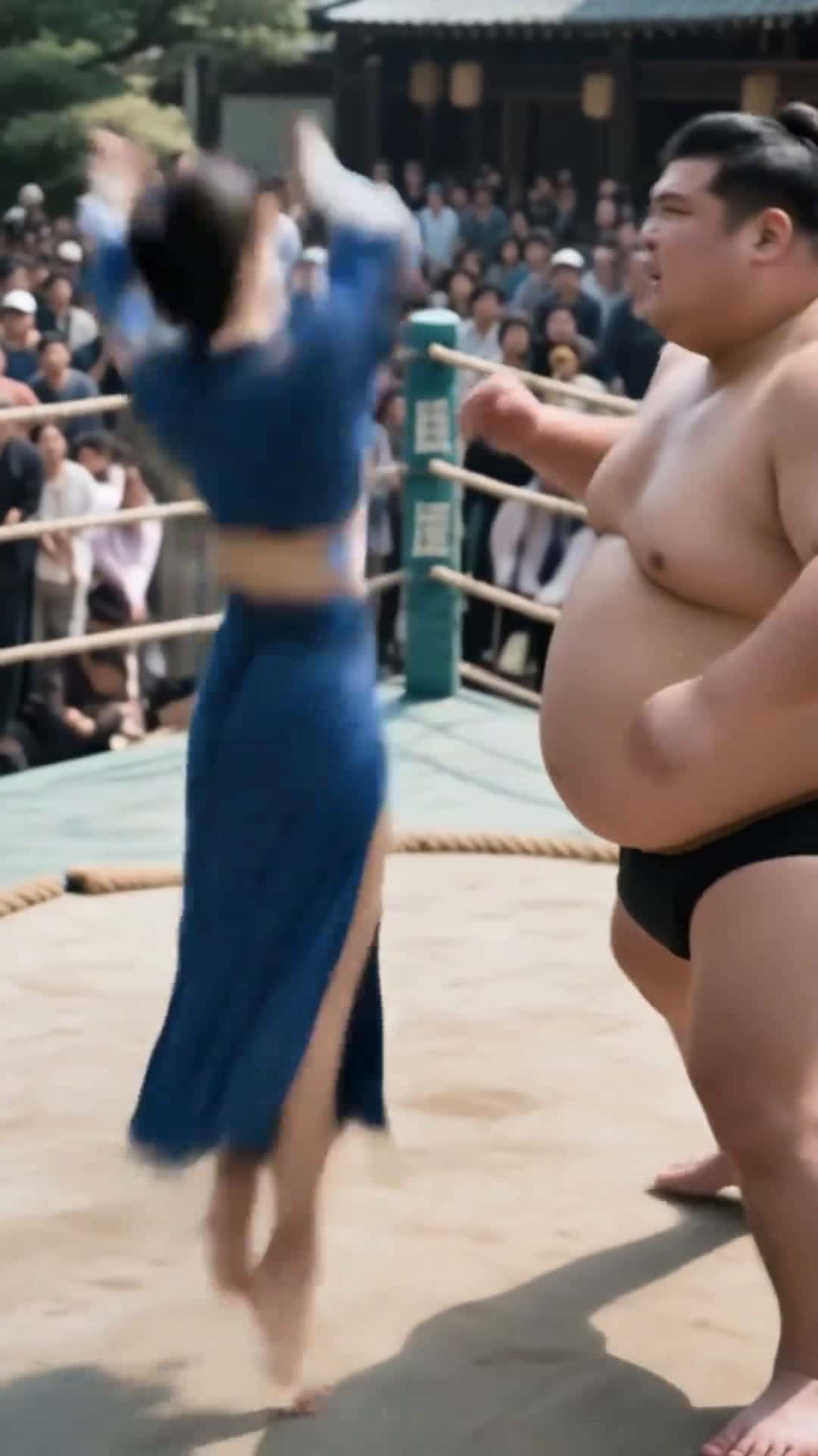 Cover for AI generated: Kung Fu Girl vs Sumo Champ epic battle #AIvideo#KungFuFight#Sumo#ViralFight