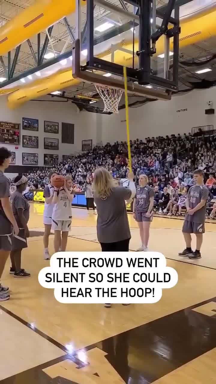 Cover for Inspiring shot! A blind girl sinks a basket! 🏀✨ #Courage #Inspiration #Basketball