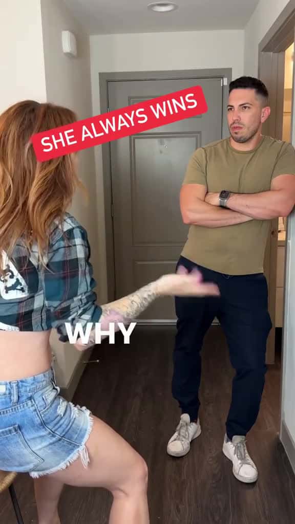 Cover for She always wins marriedlife couplescomedy funnyvideos 32158 #followMe