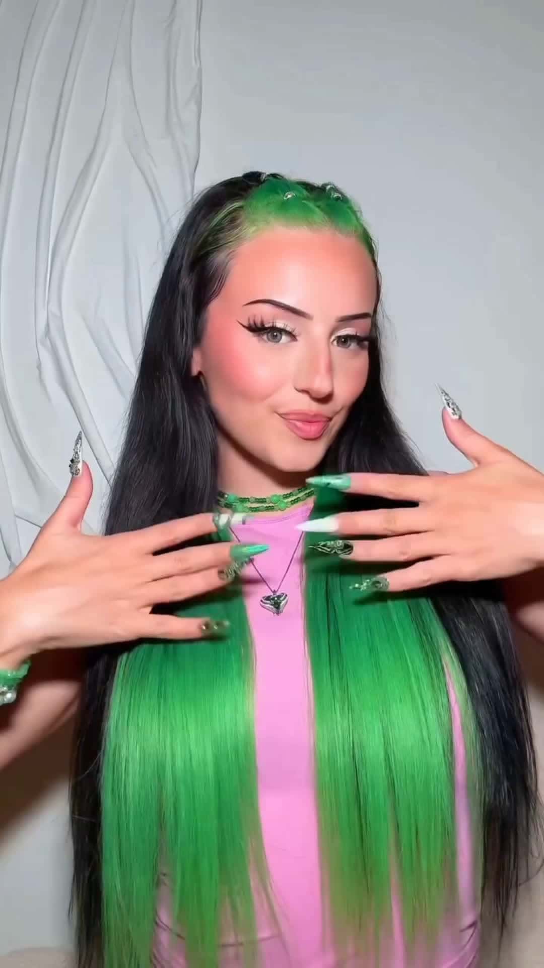 Cover for Did my own nails 💅💚 do you like them ? 😇