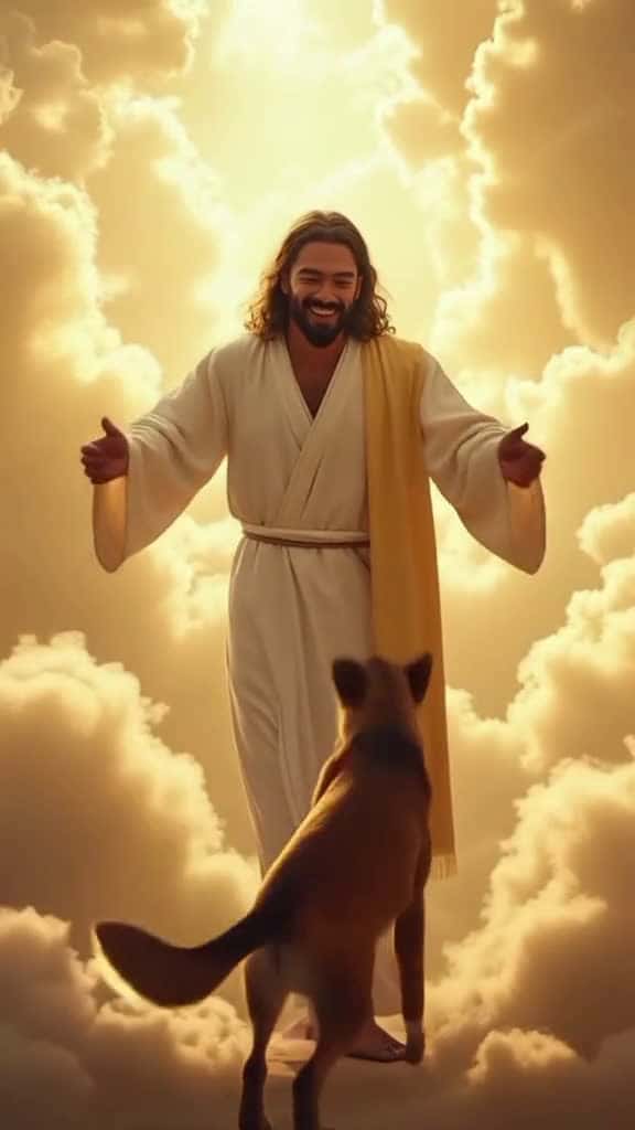 Cover for Praise be to Jesus Christ who takes care of our loved ones jesus germanshepherd 00255 #shortvideos