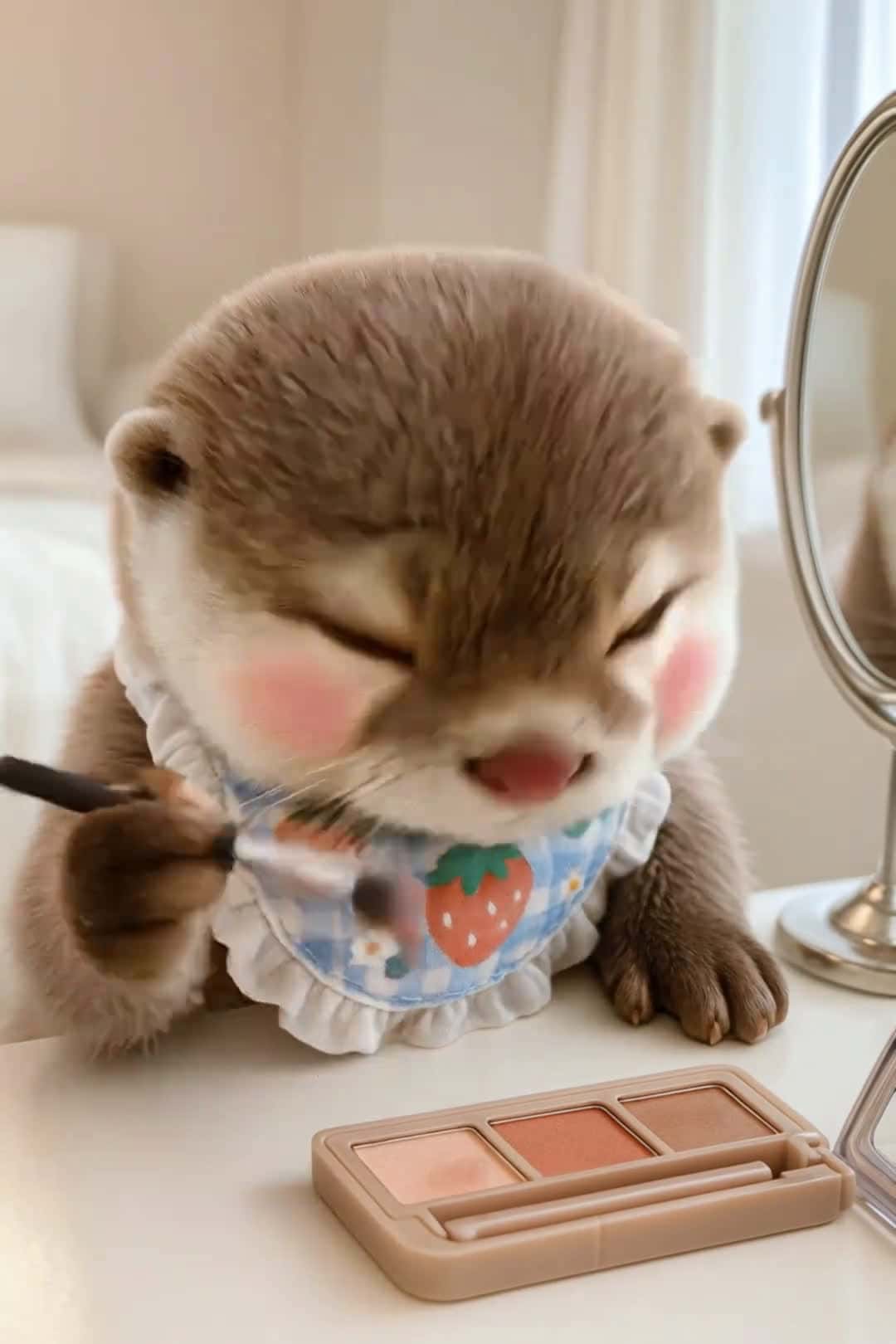Cover for AIotter calls aunties: Shopping time! Ready with makeup! #OtterCute#PetVibes#AIContent#CuteAnimals#PetAdventures