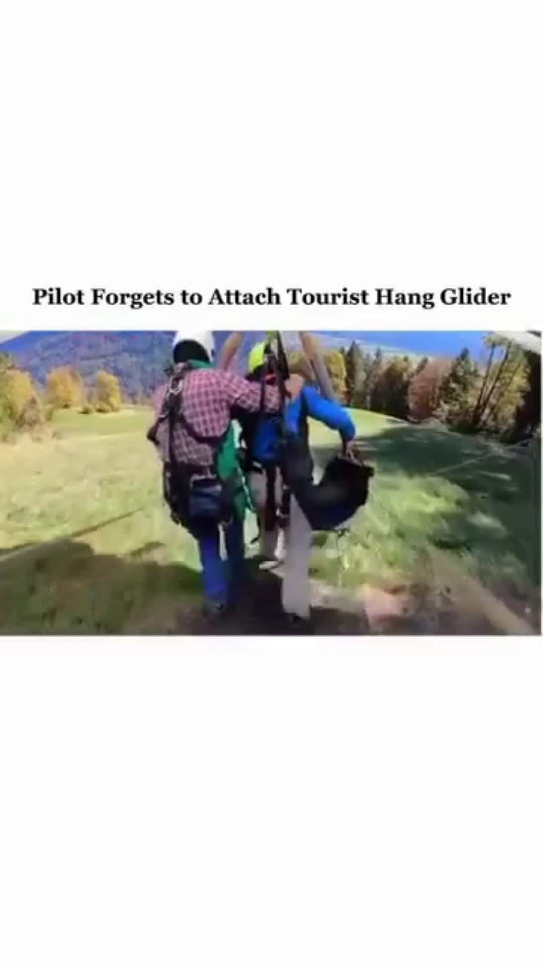 Cover for Pilot forgets to hook up tourist  #caughtoncamera  #outdoors  #extremesports  #terrifying 
