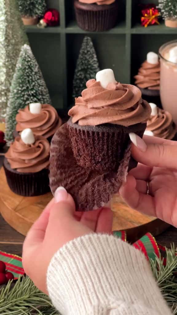 Cover for Hot Cocoa Cupcakes  Moist dark chocolate cupcakes filled with silky smooth chocol 88222 #america