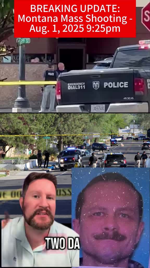 Cover for Urgent: Massive manhunt underway after 4 killed in Montana shooting. Suspect Michael Paul Brown at large. Public urged to stay clear of Anaconda. #Montana #BreakingNews #MassShooting 🚨
