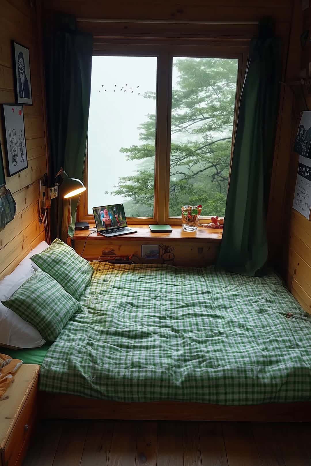 Cover for AI cozy haven on rainy days. What's your stay limit? #DreamyHome#RainyRetreat#CozyNook#AIgeneratedArt#Relax
