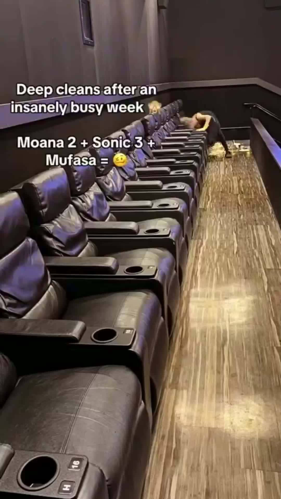 Cover for Cleaning a movie theatre after a busy week 👀