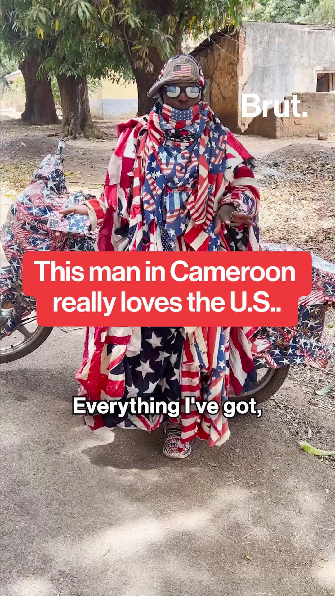 Cover for In Ngaoundéré, he is called "little America." Hamidou Ibrahim lives, breathes and dresses in the colors of the U.S. #usa #flag #americanflag #cameroon #trump