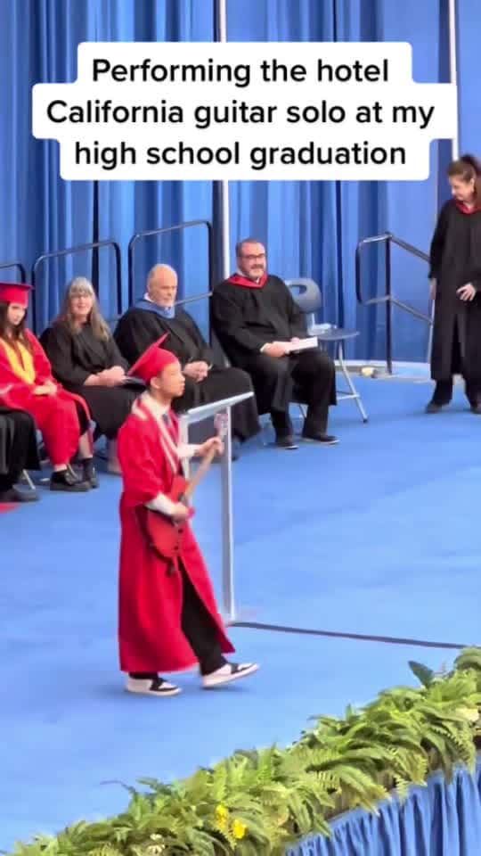 Cover for Epic Hotel California guitar solo at our 2022 graduation! 🎸 #graduation #guitar #HotelCalifornia #ClassOf2022