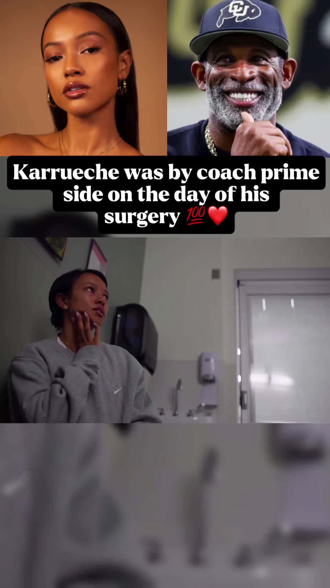 Cover for #Karrueche was by #coachprime side on the day of his surgery 💯❤️fyp