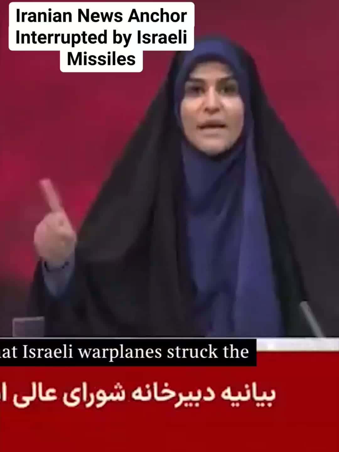 Cover for Video shows what appeared to be the moment an Israeli missile hit the Islamic Republic of Iran News Network's studio in Tehran.