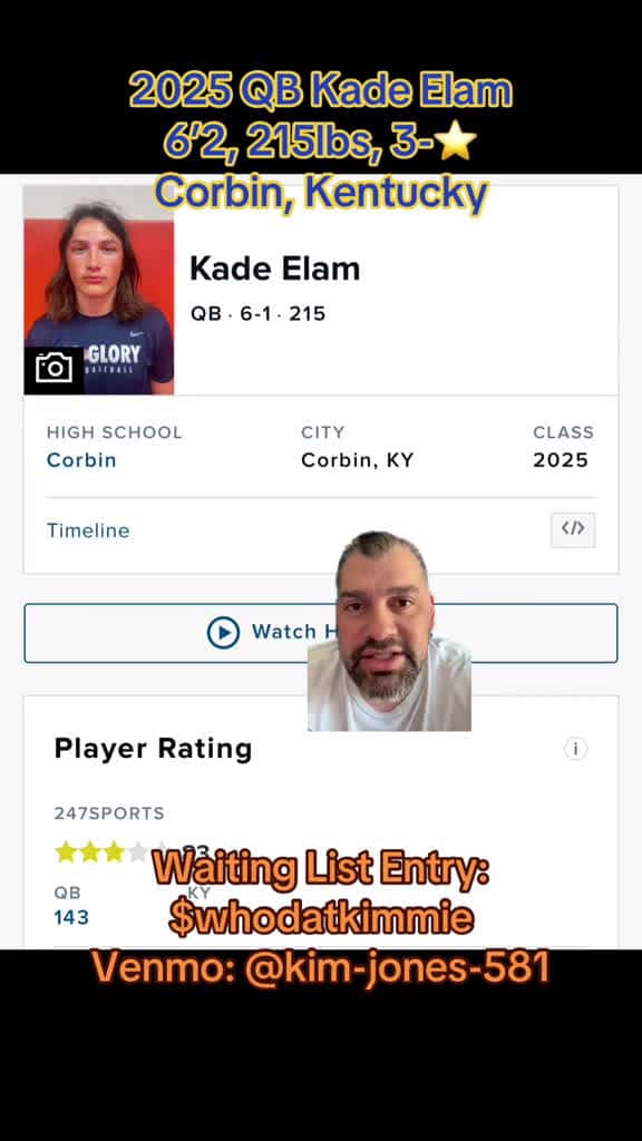 Cover for Kade Elam: Future Star QB from Corbin, KY