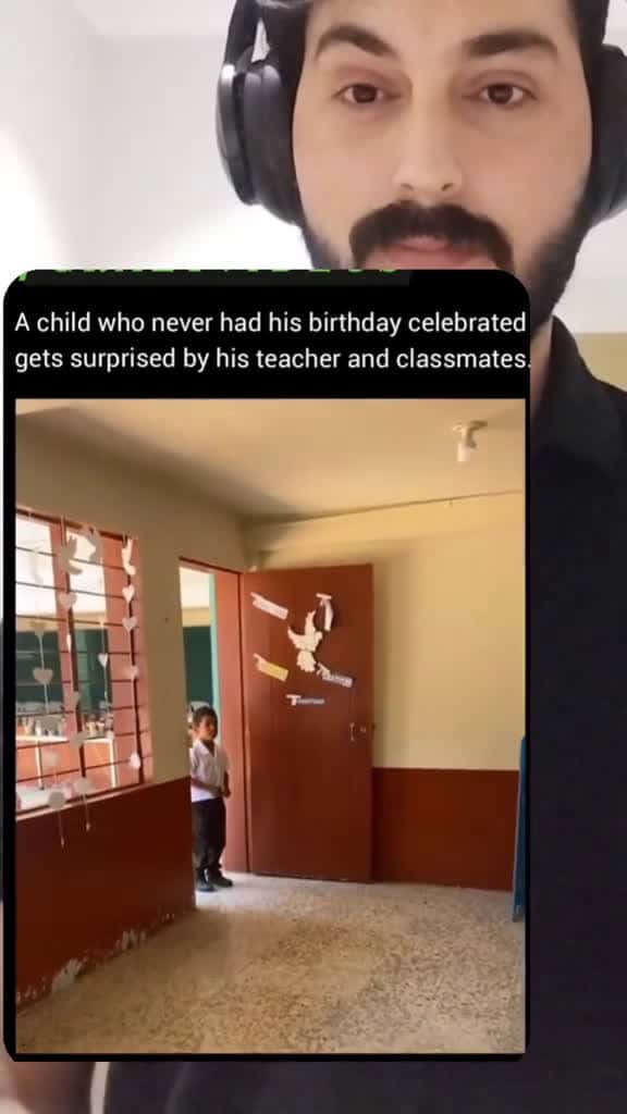 Cover for a child who never had birthday celebrated get surprised by classmate and teacher #foryou #fyp #surprisegift  created by Mr.Khan with Mr.Khan’s original sound