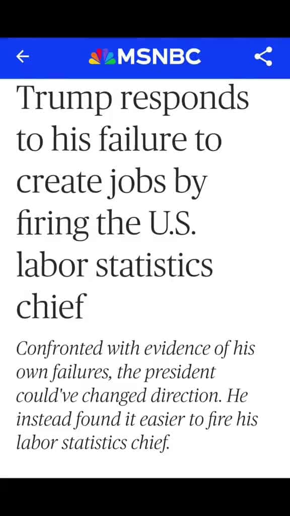 Cover for Trump fires top Labor official after worst jobs report in 16 years, blames data manipulation! 💼 #JobReport #Politics