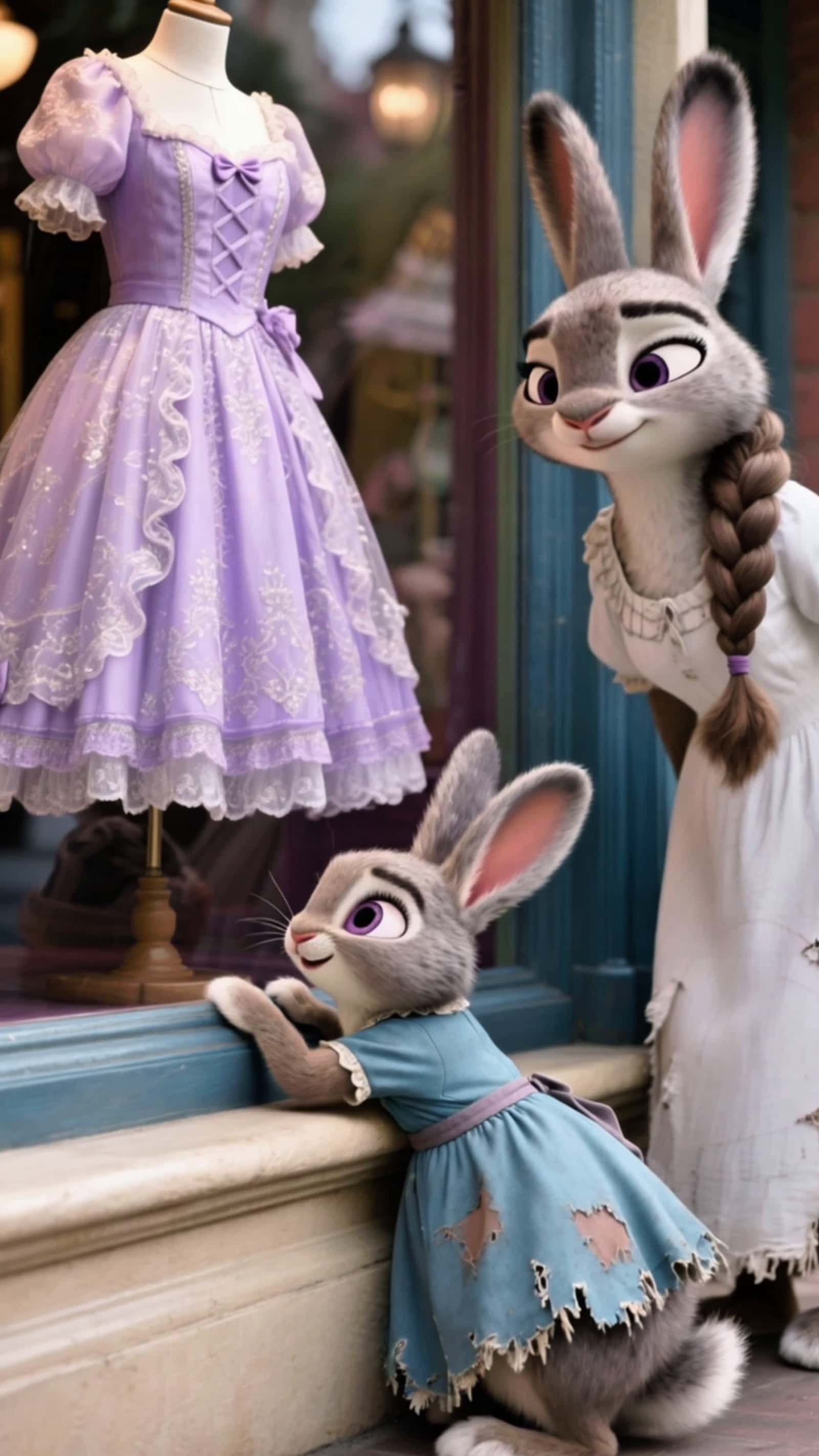 Cover for She Cut Her Hair So Her Daughter Could Wear the Dress. #drama #ai #rabbit #bunny 