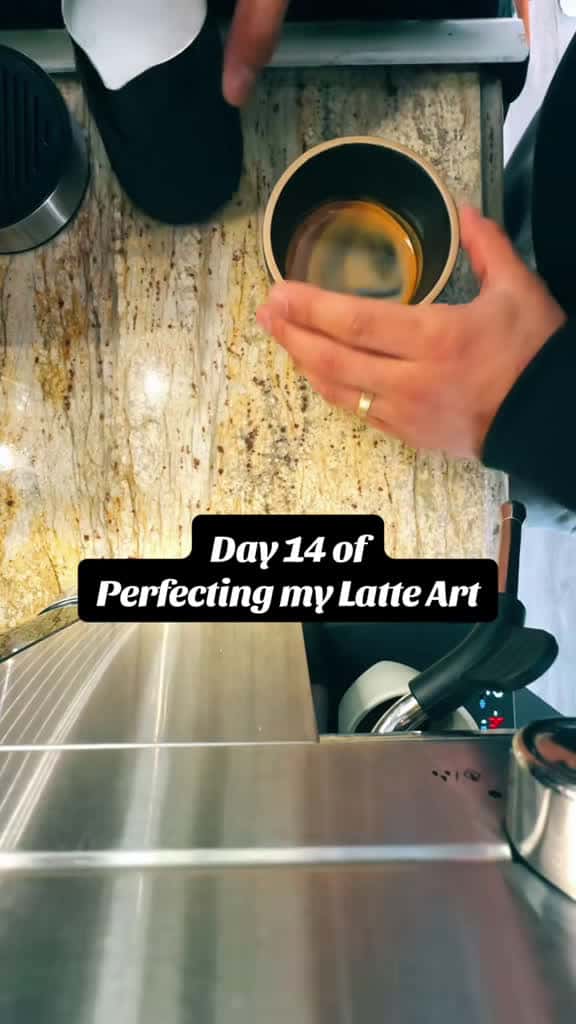 Cover for Latte art progress: Day 14 and the pours are getting smoother! ☕️ #latteart #coffeejourney #baristaskills