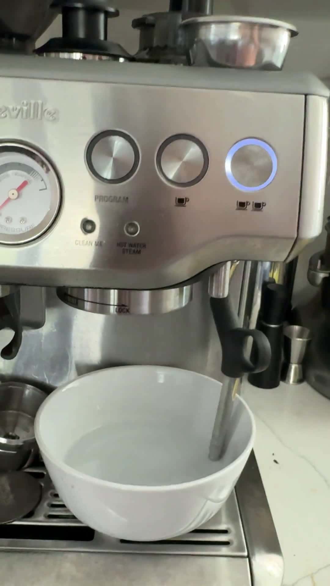 Cover for Is your Breville Barista Express pouring uneven water? Watch this before your next espresso! ☕ #CoffeeTips #EspressoMachine #BrevilleBaristaExpress