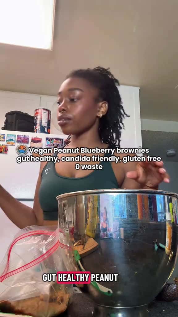 Cover for Vegan peanut butter blueberry brownies and they are gut healthy, gluten free, candida friendly and 0 waste?! #veganbaking #glutenfree #candidacleanse #zerowaste #sugarfreedessert  created by 🍄🦋✨Lisan✨🦋🍄 with 🍄🦋✨Lisan✨🦋🍄’s origi...
