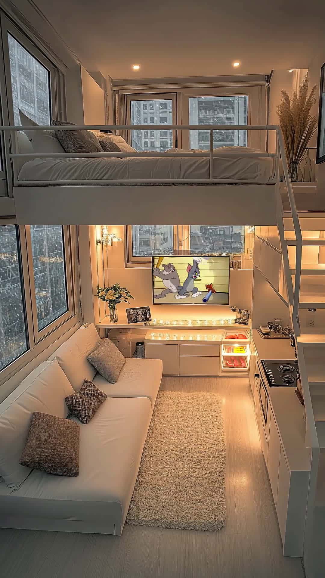 Cover for AI Dream loft Who's your ideal roommate for this space? #RainyMood#CozyApartment#LoftLife#DreamSpace#AICreation