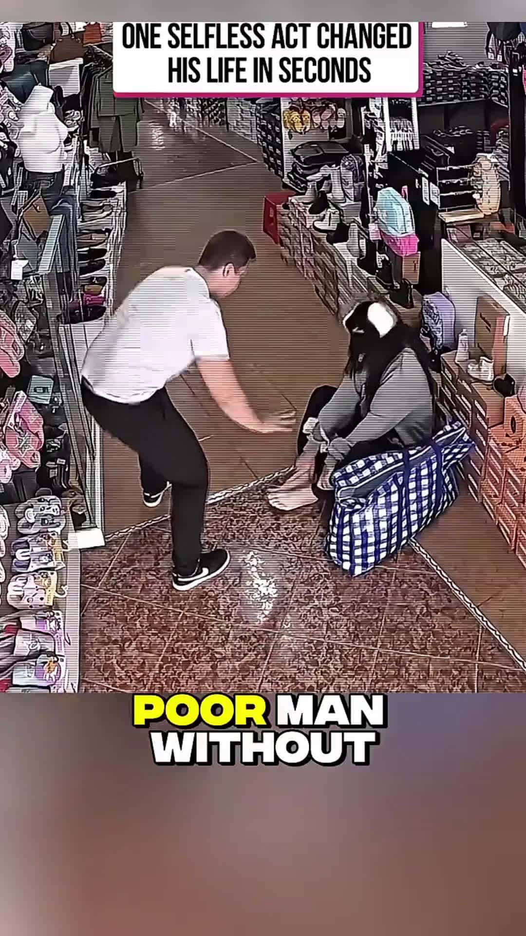 Cover for Poor Man Walks In Barefoot — What the Salesman Did Next Changed Everything! #kindness #wholesome
