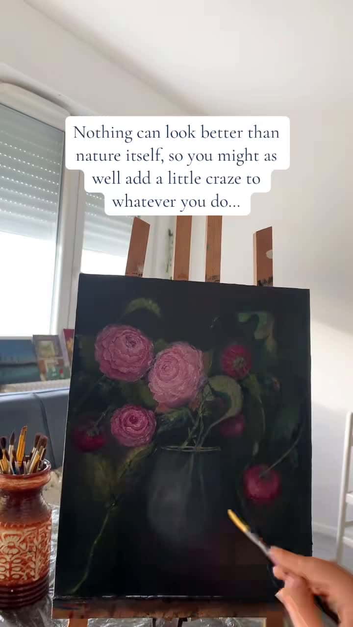 Cover for You can paint a rose but not the  smell of a rose! ##oilpainting##peintureàlhuile#fleurs##artistsoftiktok #art