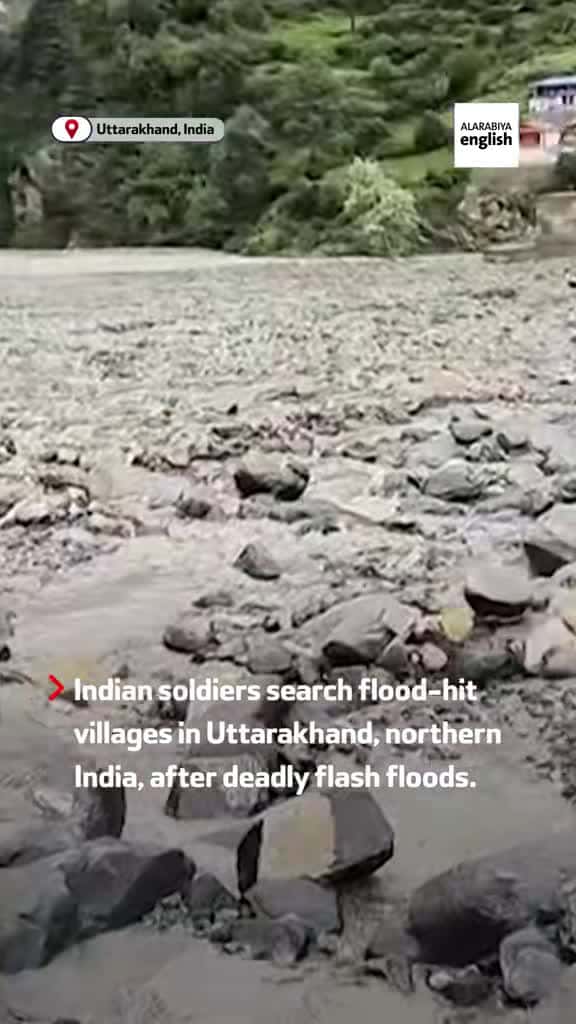 Cover for Rescue teams search for missing after devastating Uttarakhand floods 🇮🇳 #Uttarakhand #Floods #Rescue