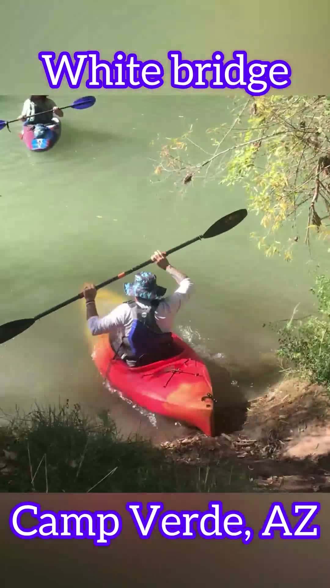Cover for 1/2 of the fun is sliding down into the river. Smurf on the blue kayak didn’t make it.
