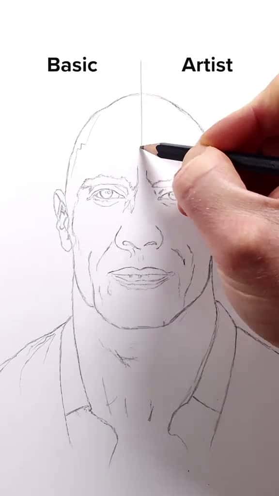 Cover for Draw The Rock Basic vs Artist easy drawing art tutorial howtodraw therock dwaynejohnson pe 42166 #nicevideo