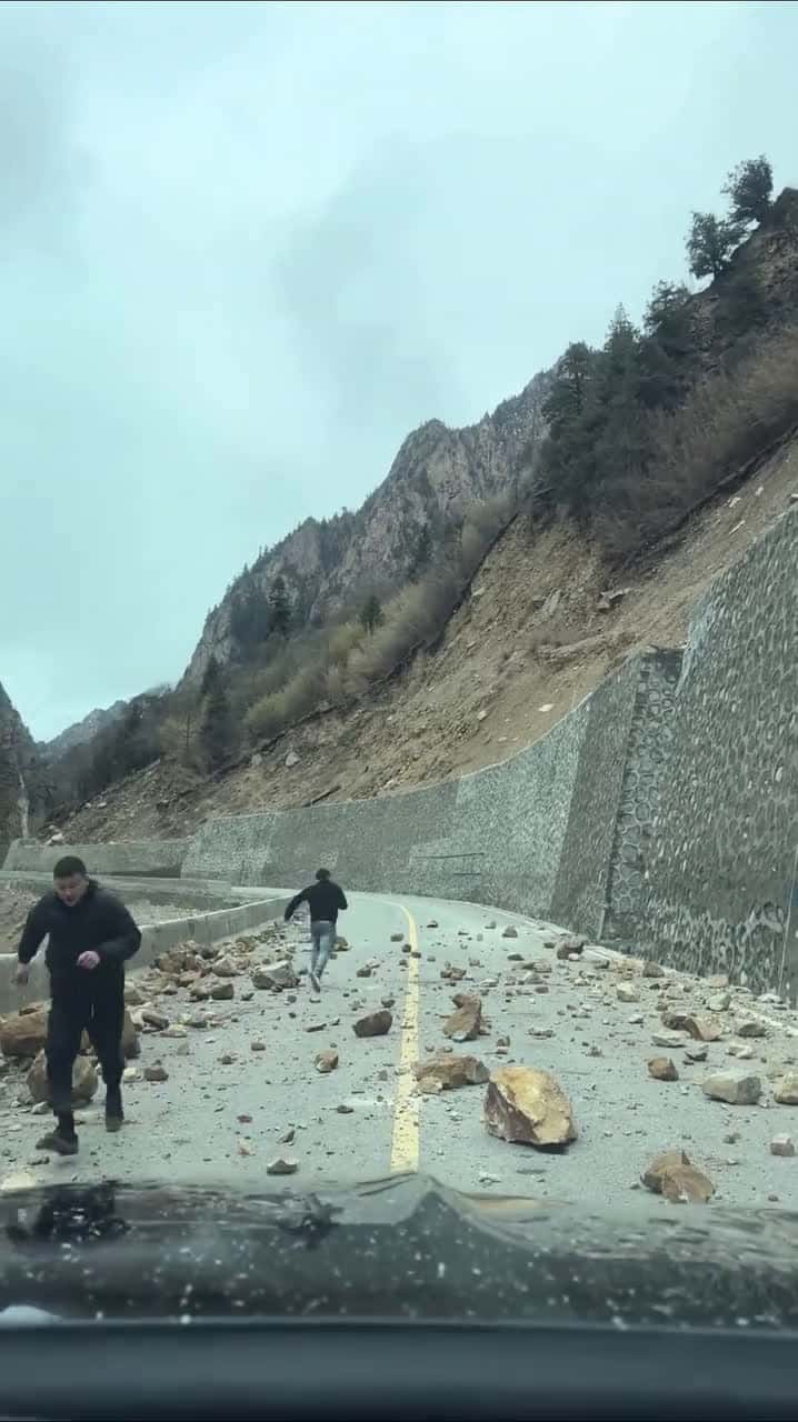 Cover for #CaughtOnCamera Dangerous Sichuan Tibet Highway Travel. Due to high altitude and geological hazards, be careful when traveling on the road here.