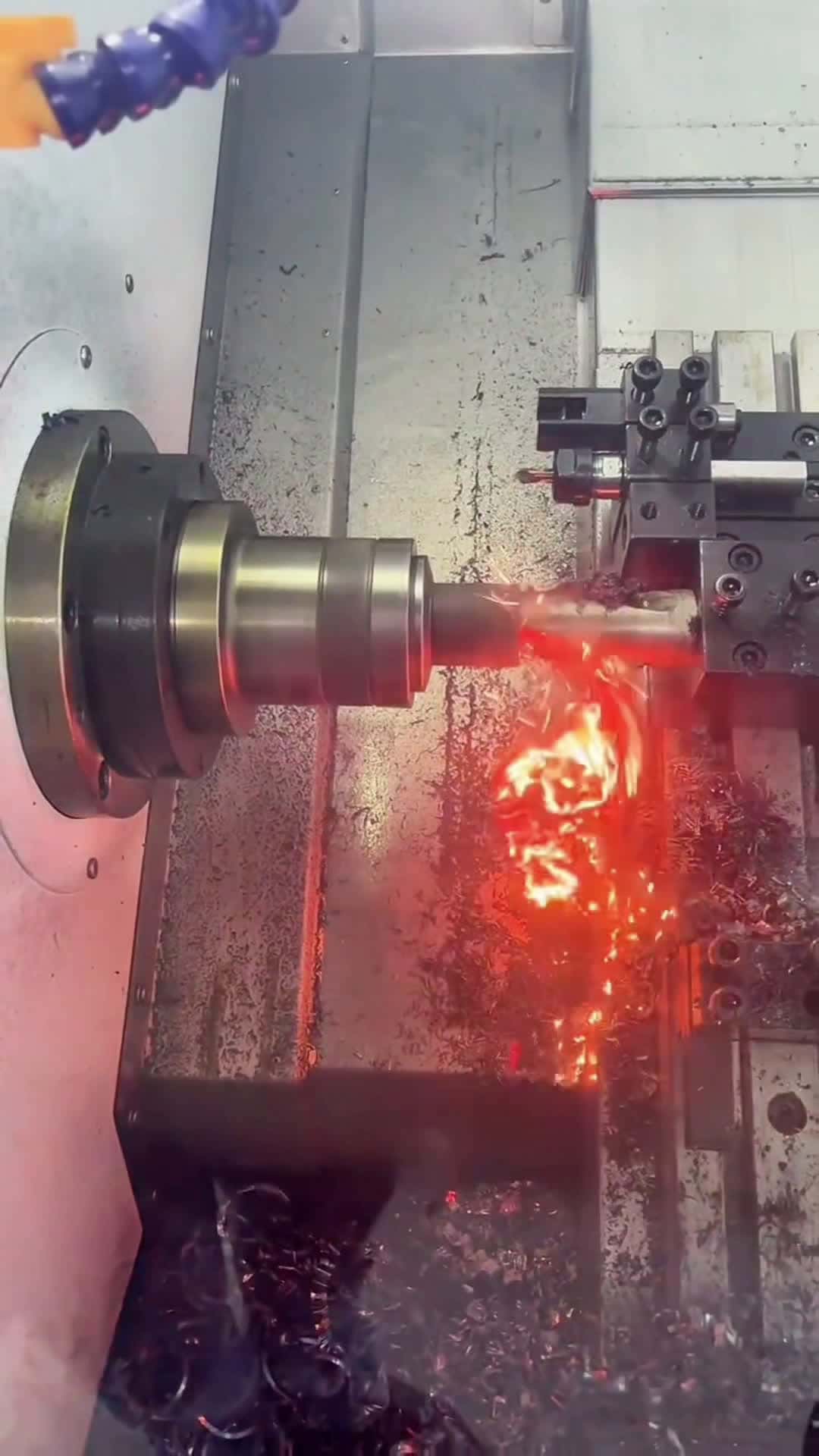 Cover for This is “Fire in the Hole” - wrong turning code …. #cncmachining #cnc #cncturning #cncmilling #cncfactory #cncservice #cncworkshop #satisfying #satisfied #fire #fireinthesky🔥