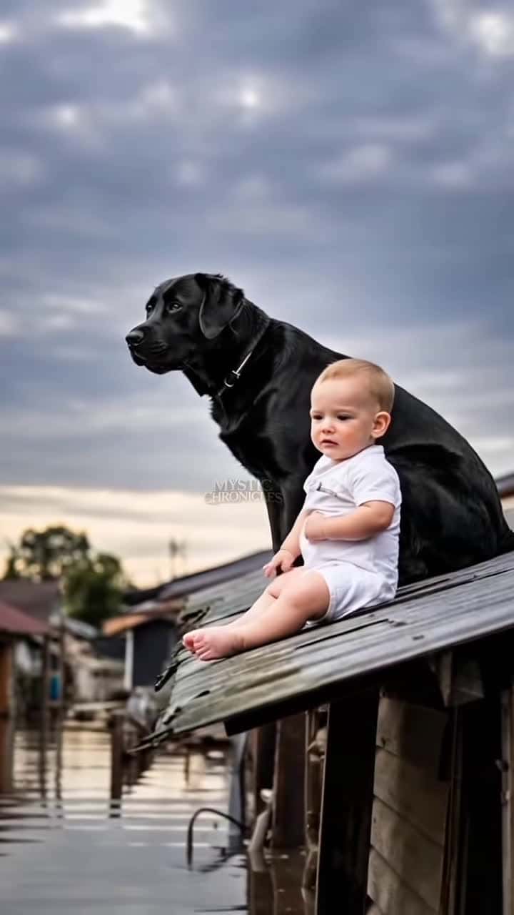 Cover for AIHeartwarming: Cute Baby Guarded By Labradog Rescued By Team #AIAnimation#CuteBaby#LabradorLove#RescueStory#Heartwarming